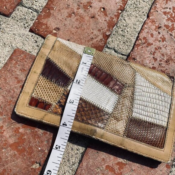 vintage patchwork leather wallet - Picture 5 of 7
